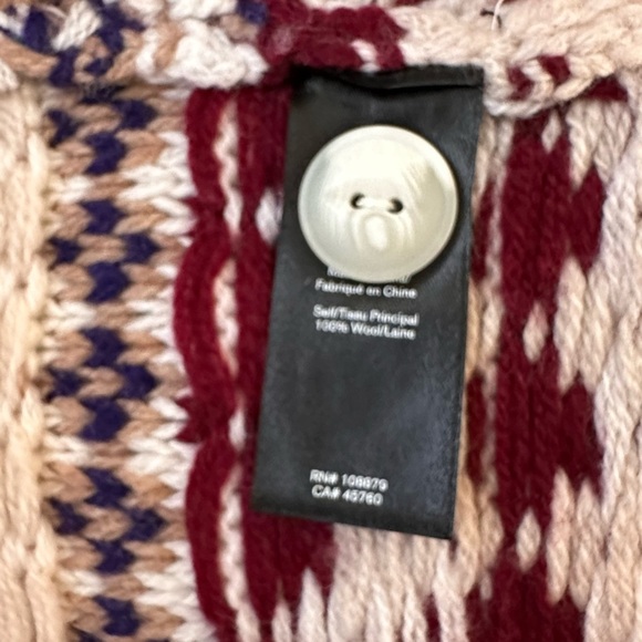 rag & bone Cream and Burgundy Patterned Cardigan - Picture 7 of 8